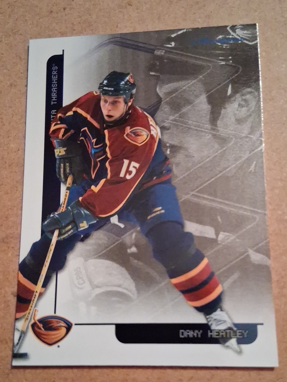 Atlanta Thrashers Maroon & Blue Hockey Trading Card - Dany Heatley